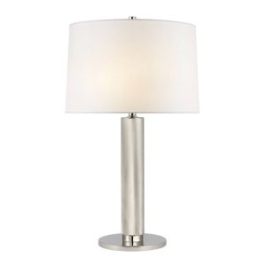 Modern silver table lamp with white shade