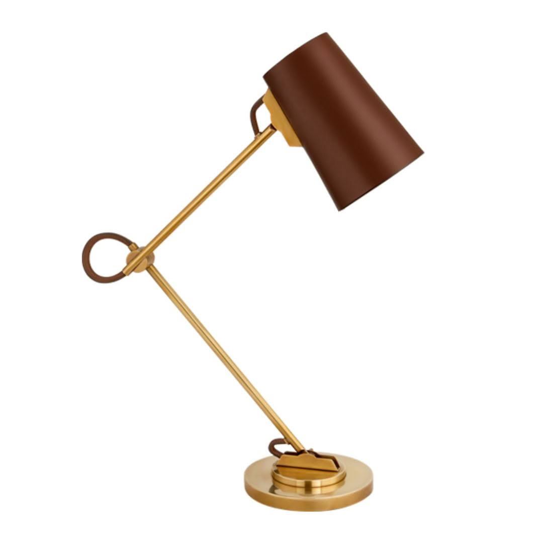 Elegant gold and brown adjustable desk lamp