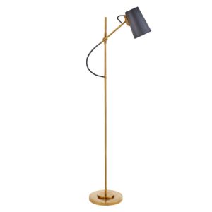 Modern gold floor lamp with black shade