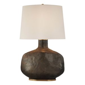 BETON LARGE TABLE LAMP - CRYSTAL BRONZE CERAMIC WITH LINEN SHADE