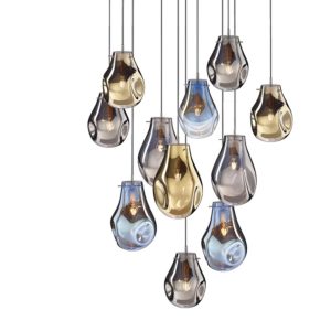 soap chandelier | 11 pcs - Gold/Blue/Silver