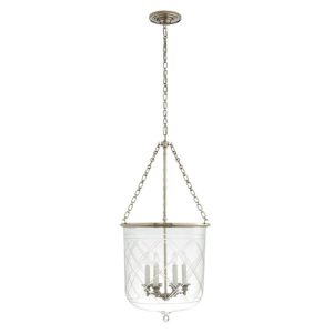 Elegant white pendant chandelier with transparent shade
