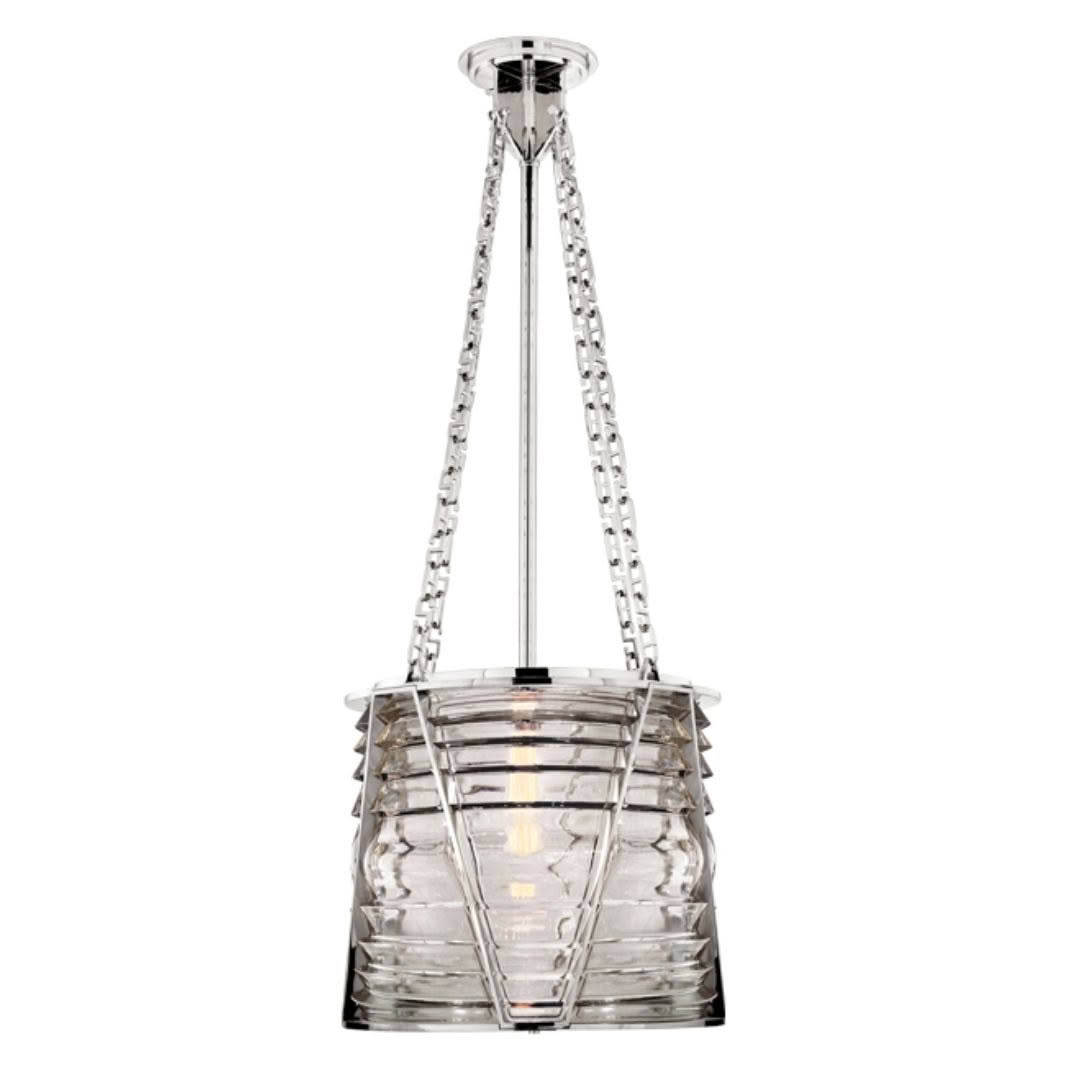 Modern chrome pendant light with clear glass shades