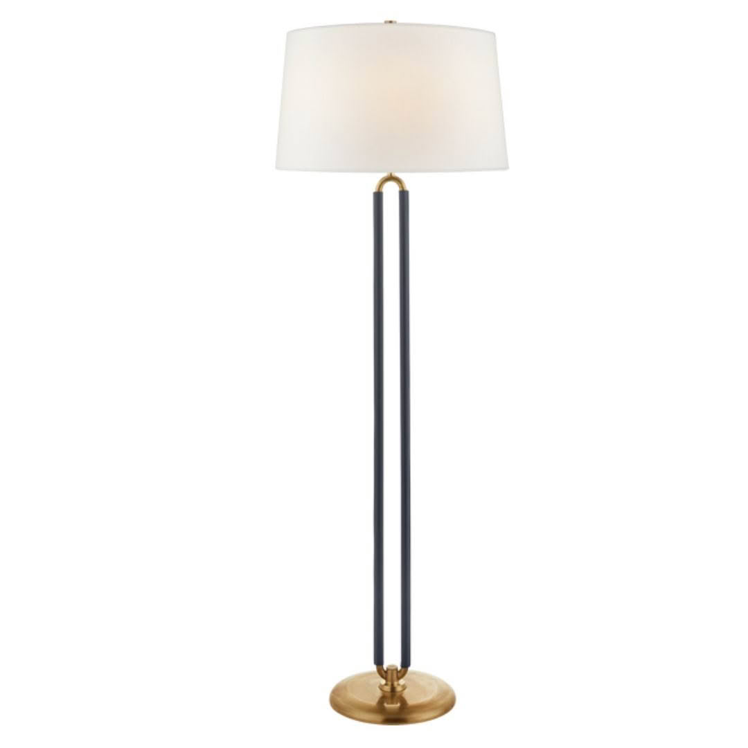 Elegant floor lamp with gold base and white shade