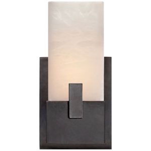 COVET SHORT CLIP BATH SCONCE IN BRONZE WITH ALABASTER