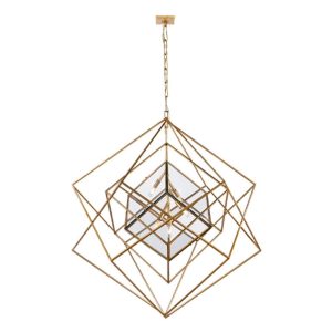 Cubist Large Chandelier in Gild