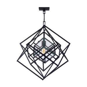 Cubist Small Chandelier in Aged Iron