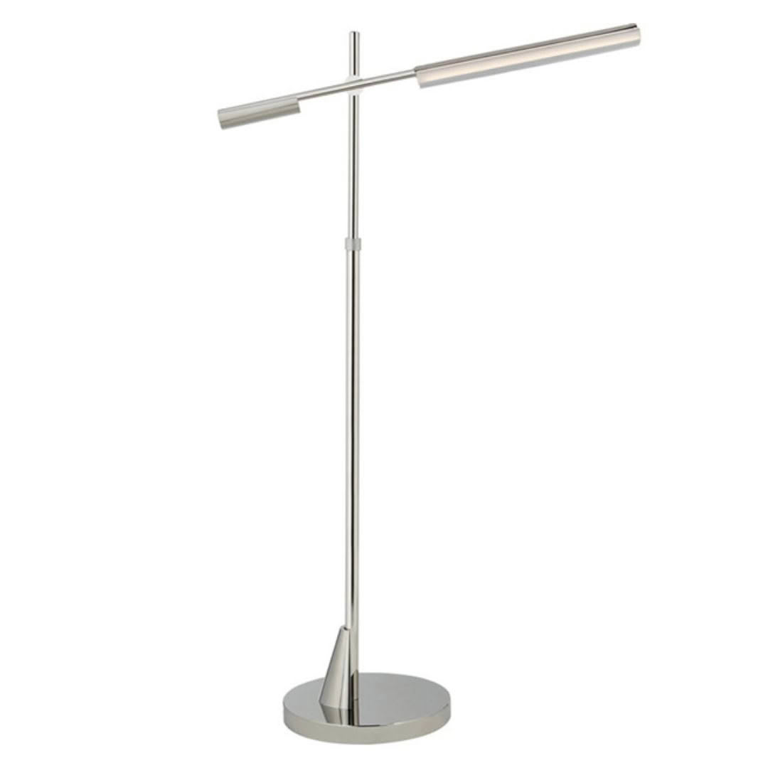 Modern adjustable LED desk lamp in chrome finish