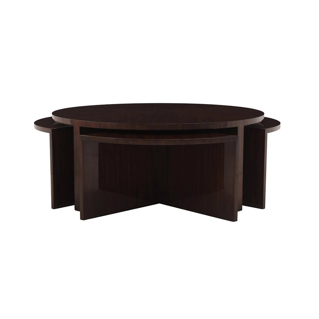 Dark brown round table with matching chairs