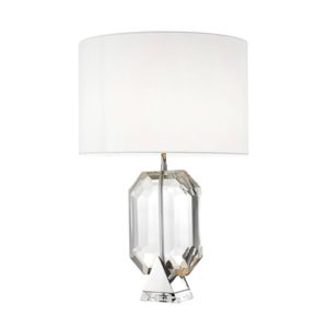 EMERALD TABLE LAMP - NICKEL - WITH WHITE SHADE