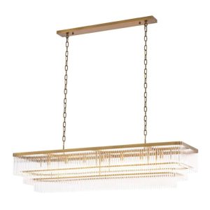 EAST CHANDELIER - RECTANGULAR - ANTIQUE BRASS