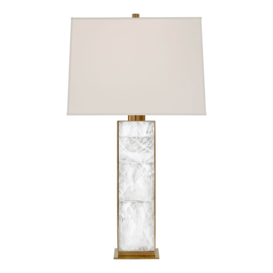Elegant marble and gold table lamp with rectangular shade