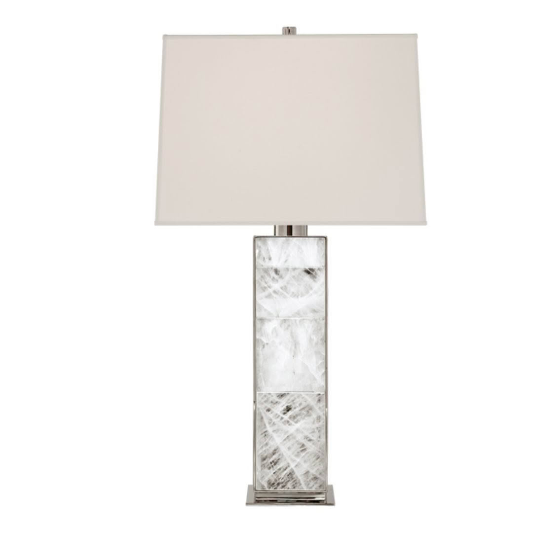Elegant marble table lamp with rectangular shade