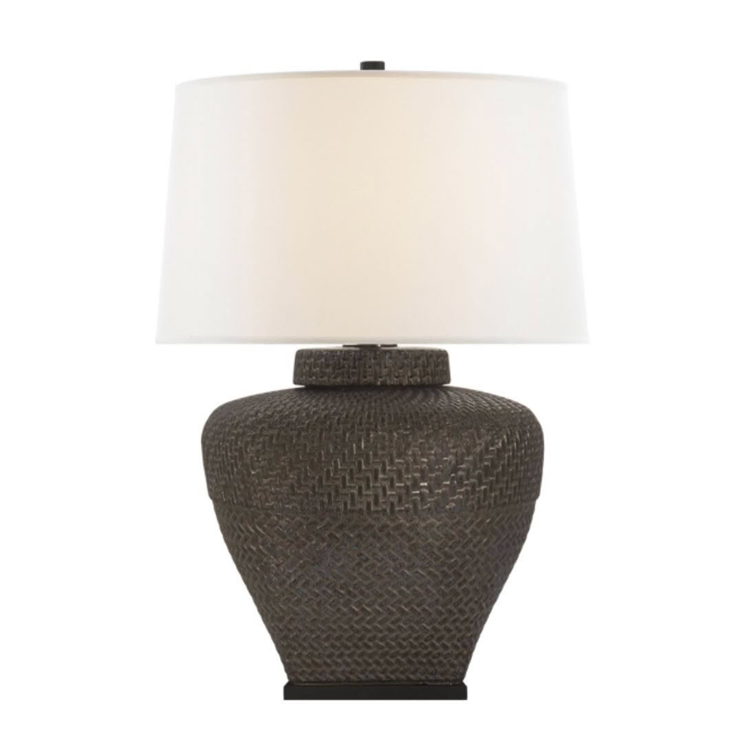 Elegant textured table lamp with white shade