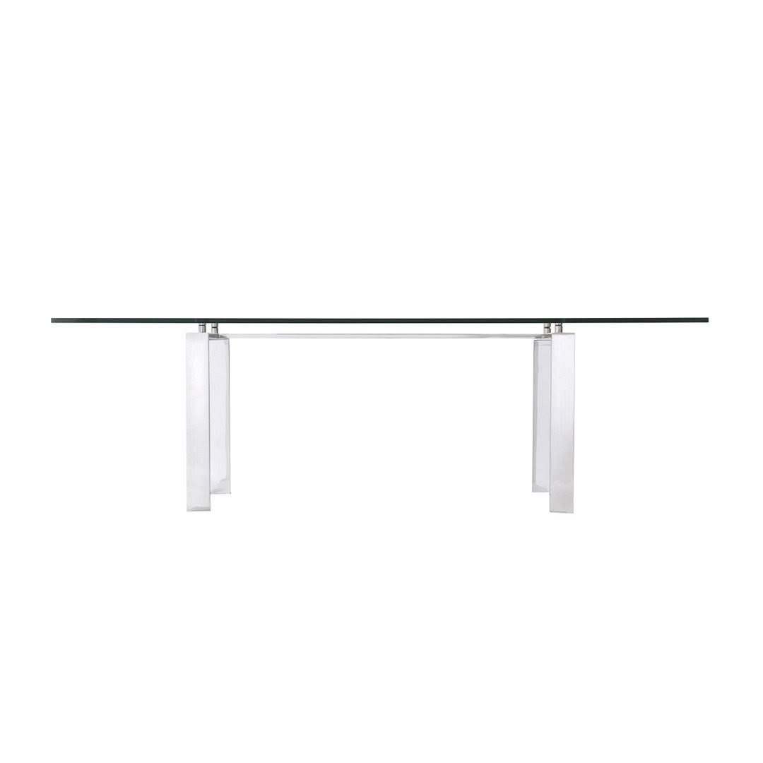 Minimalistic modern glass top dining table