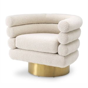 MAGUIRE SWIVEL CHAIR - BOUCLE CREAM