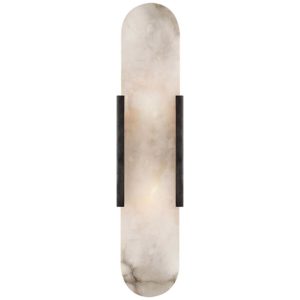 MELANGE ELONGATED SCONCE BRONZE WITH ALABASTER