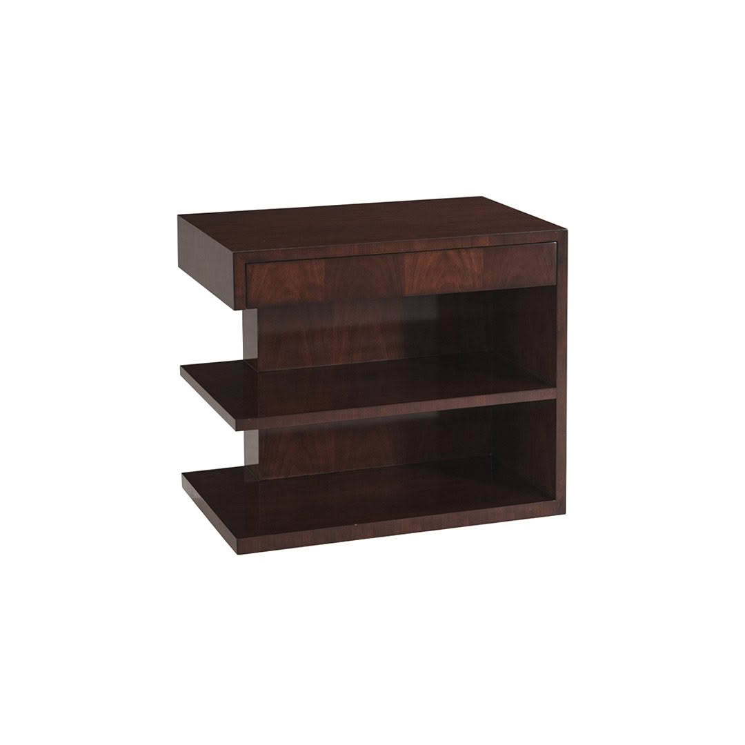 Dark brown modern wooden side table