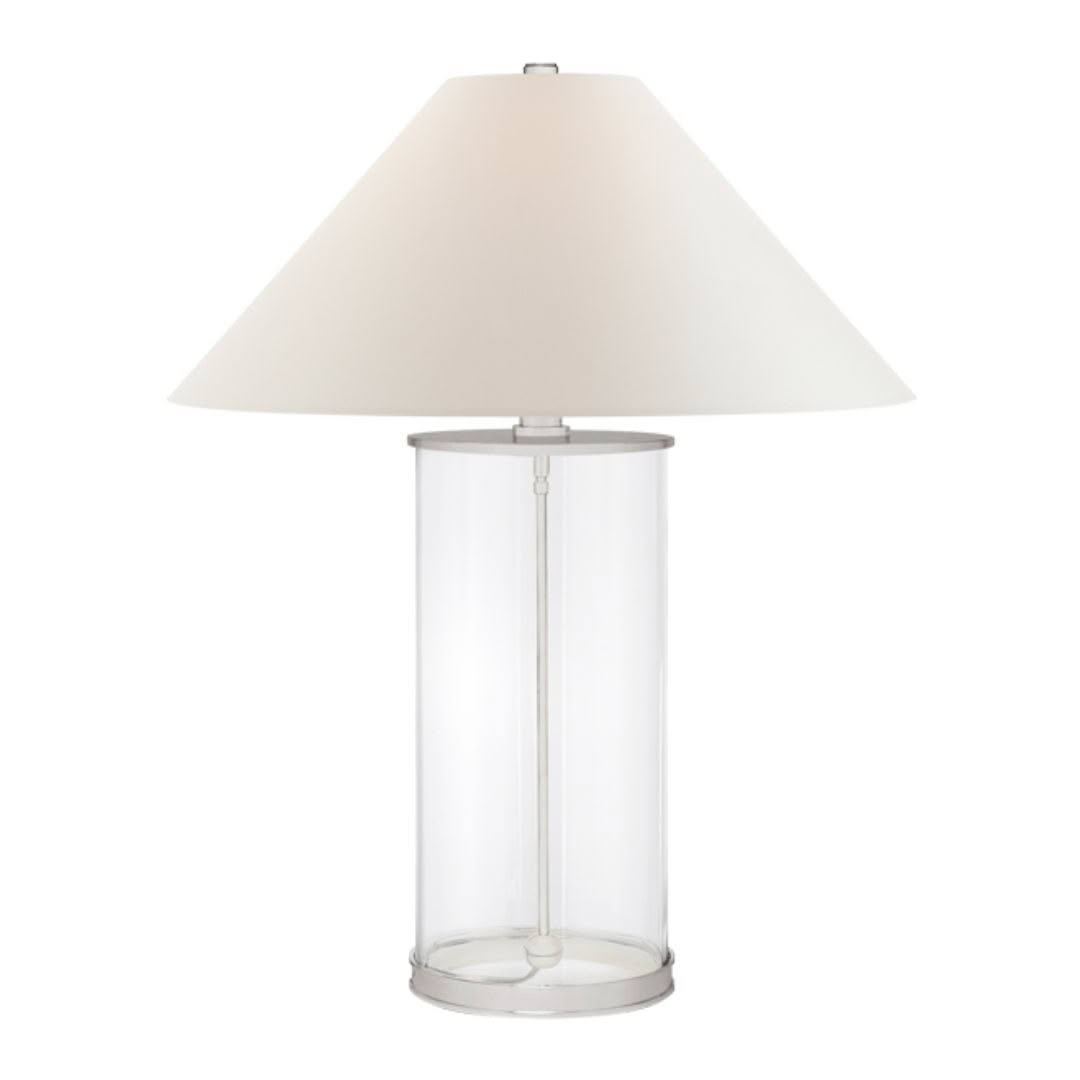 Elegant white-shaded glass table lamp