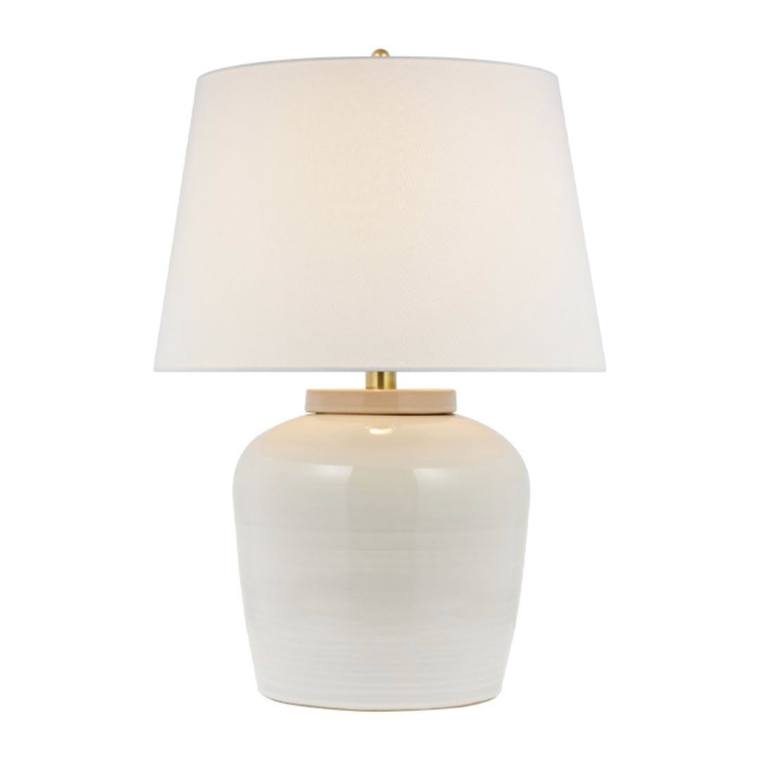 Elegant white and gold ceramic table lamp