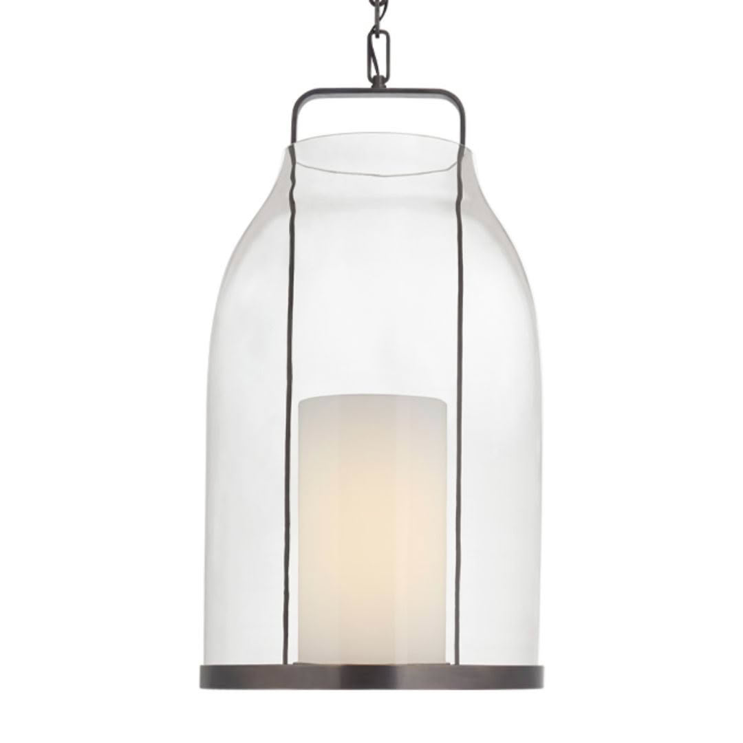 Modern hanging pendant light with glass cover