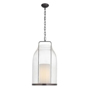 Elegant ceiling pendant light with clear glass shade