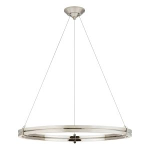 Modern circular nickel pendant light fixture