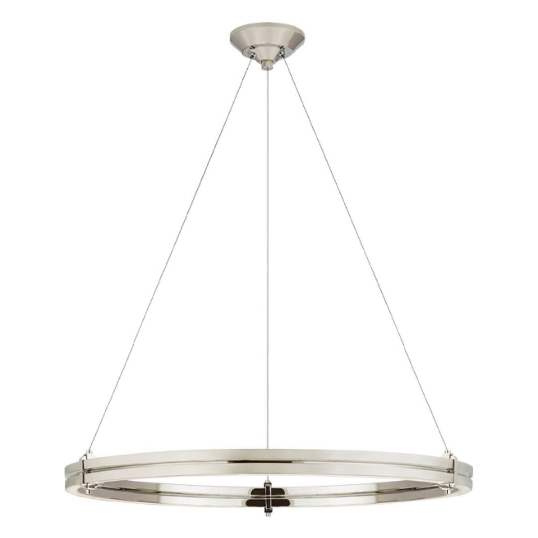 Modern circular nickel pendant light fixture