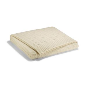 RL CABLE CASHMERE THROW 152 x 152cm col. REGATTA CREAM