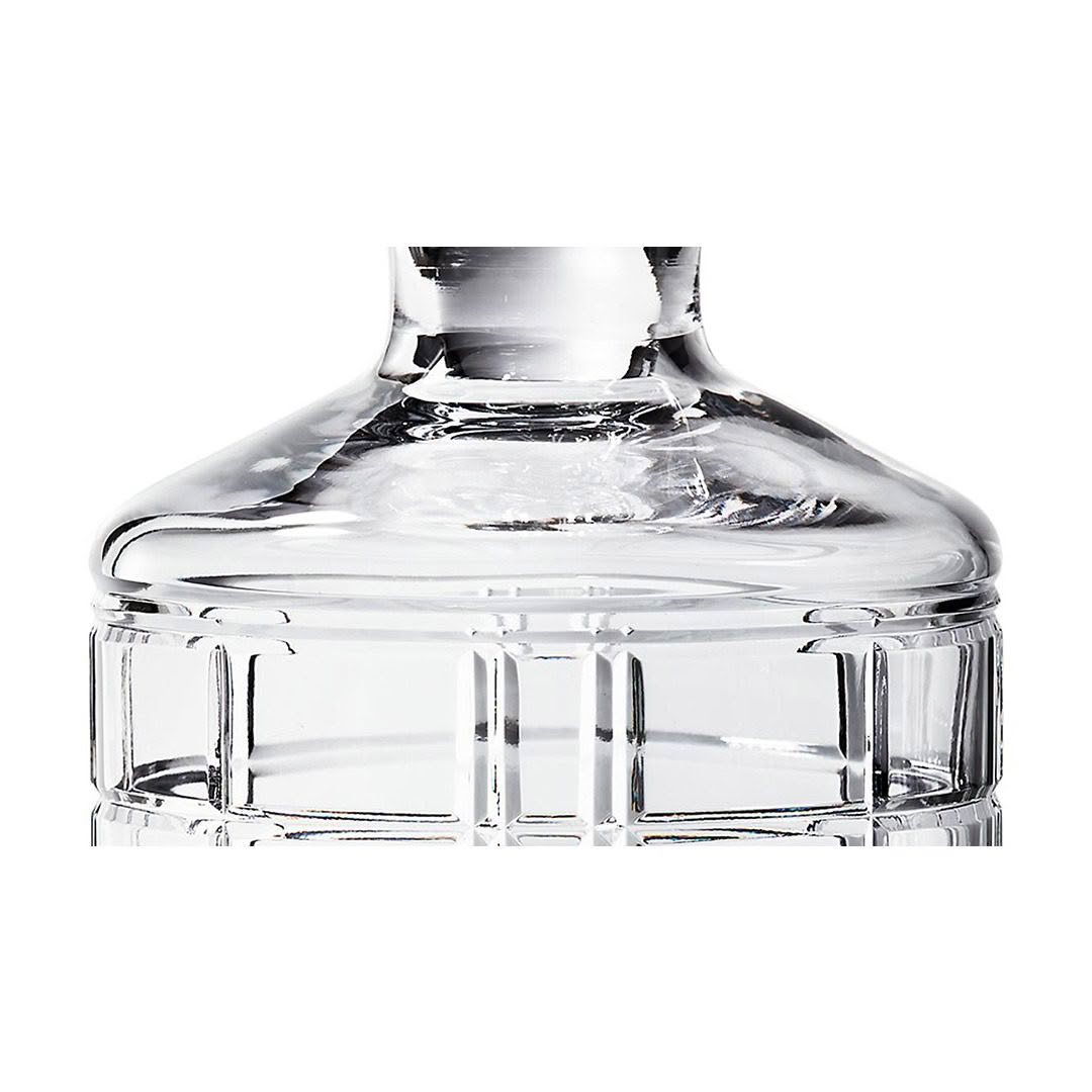 Clear glass perfume bottle base detailed close-up