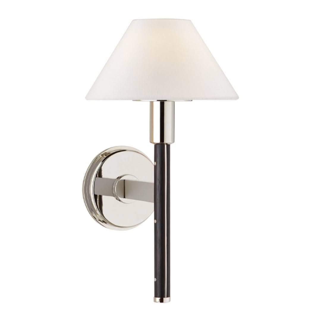 Modern wall-mounted lamp with white shade