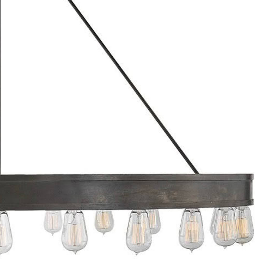 Industrial chandelier with exposed bulbs