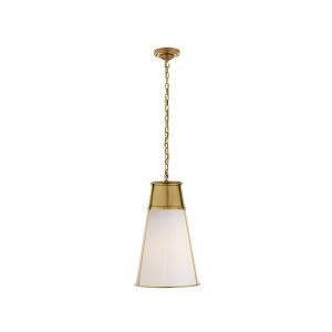 Robinson Large Pendant Brass with White Glass