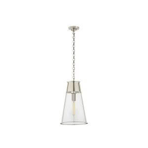 Robinson Large Pendant Polished Nickel with Clear Glass