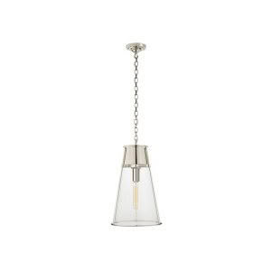 Robinson Large Pendant Polished Nickel with Seeded Glass
