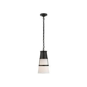 ROBINSON MEDIUM PENDANT - BRONZE WITH WHITE GLASS