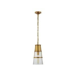 ROBINSON MEDIUM PENDANT - BRASS WITH SEEDED GLASS