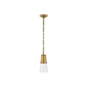 Robinson Small Pendant Brass with Seeded Glass