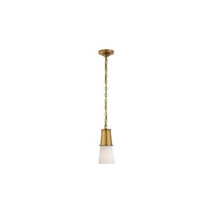 Robinson Small Pendant Brass with White Glass