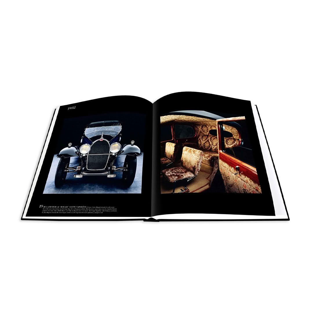 The-Impossible-Collection-Of-Cars Open book displaying vintage car images