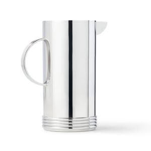 Polished silver pitcher with black stripe