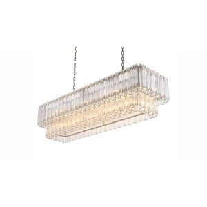 VITTORIA RECTANGULAR CHANDELIER -NICKEL FINISH