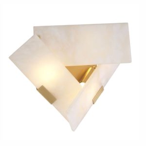 BELLA BIANCO WALL LIGHT - ALABASTER & ANTIQUE BRASS FINISH