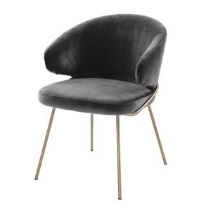 KINLEY DINING CHAIR - SAVONA DARK GREY VELVET