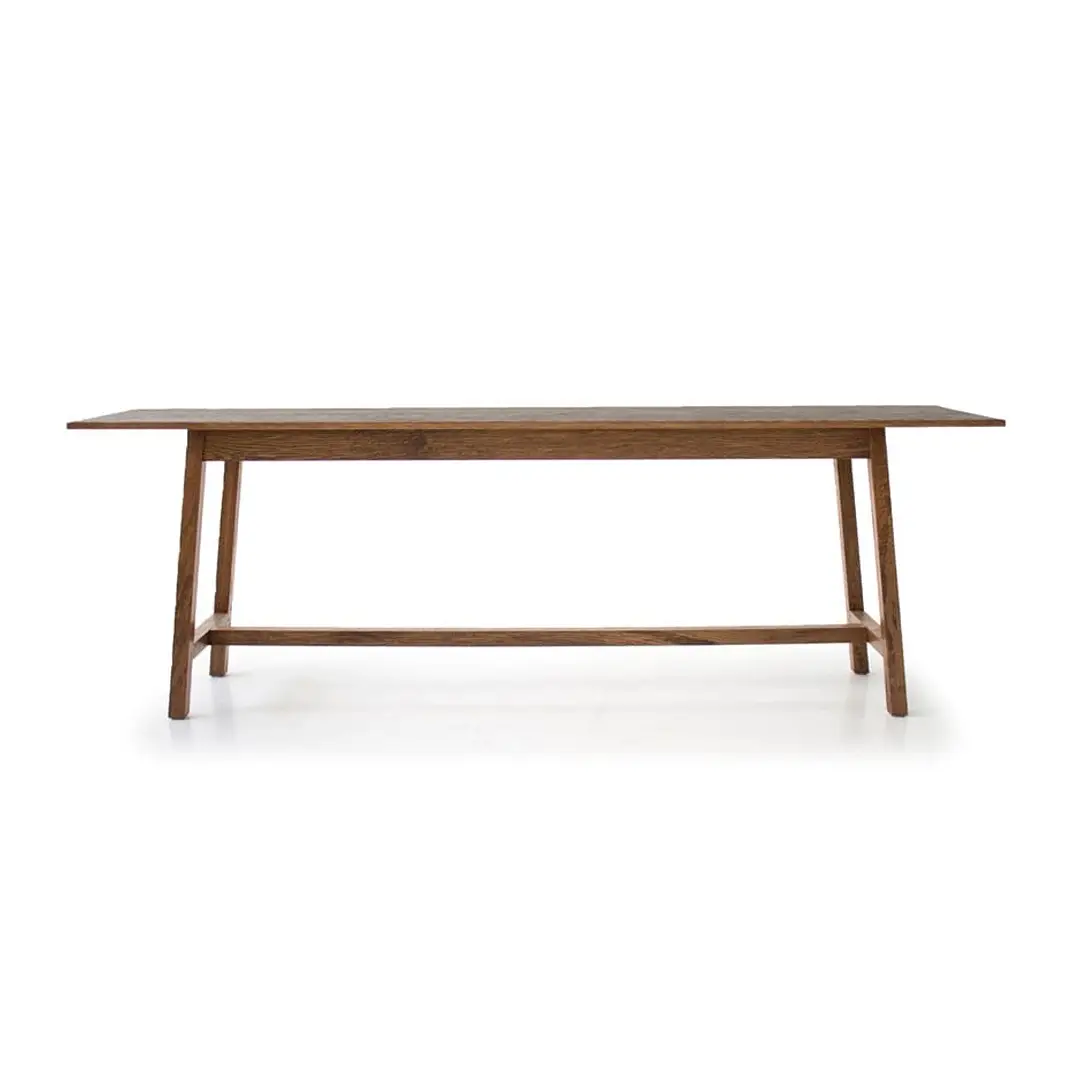 Minimalist wooden table on white background