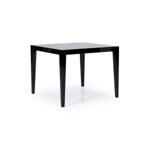 Minimalist black square dining table isolated on white