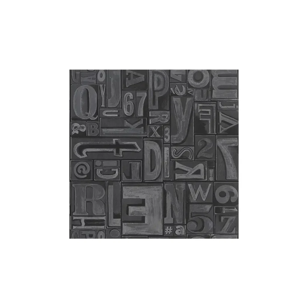 Assorted black letterpress blocks background