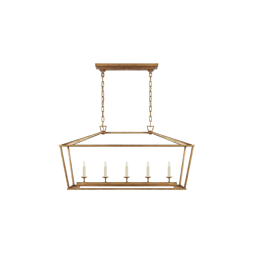 Elegant brass geometric chandelier with candle lights