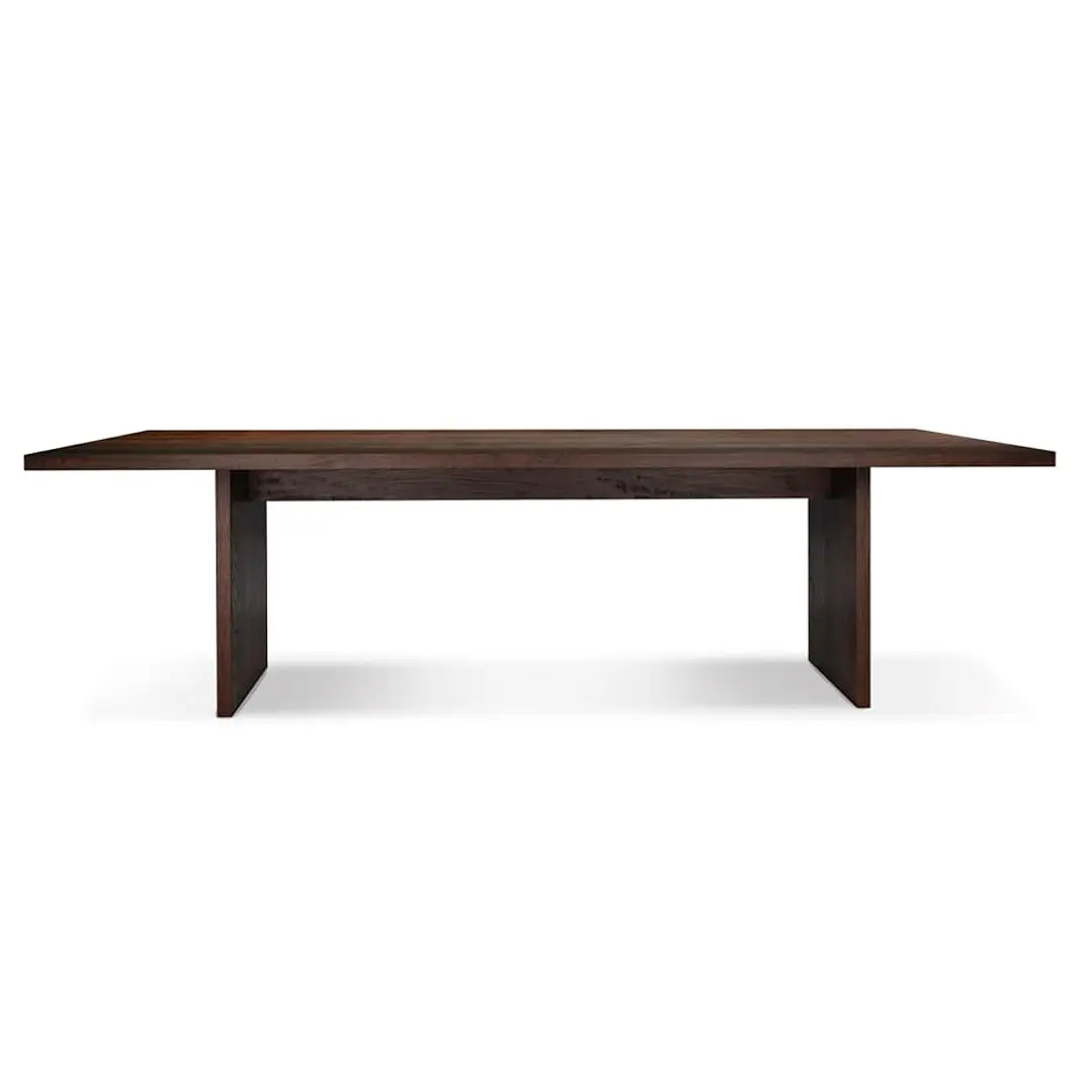Large rectangular dark wood dining table