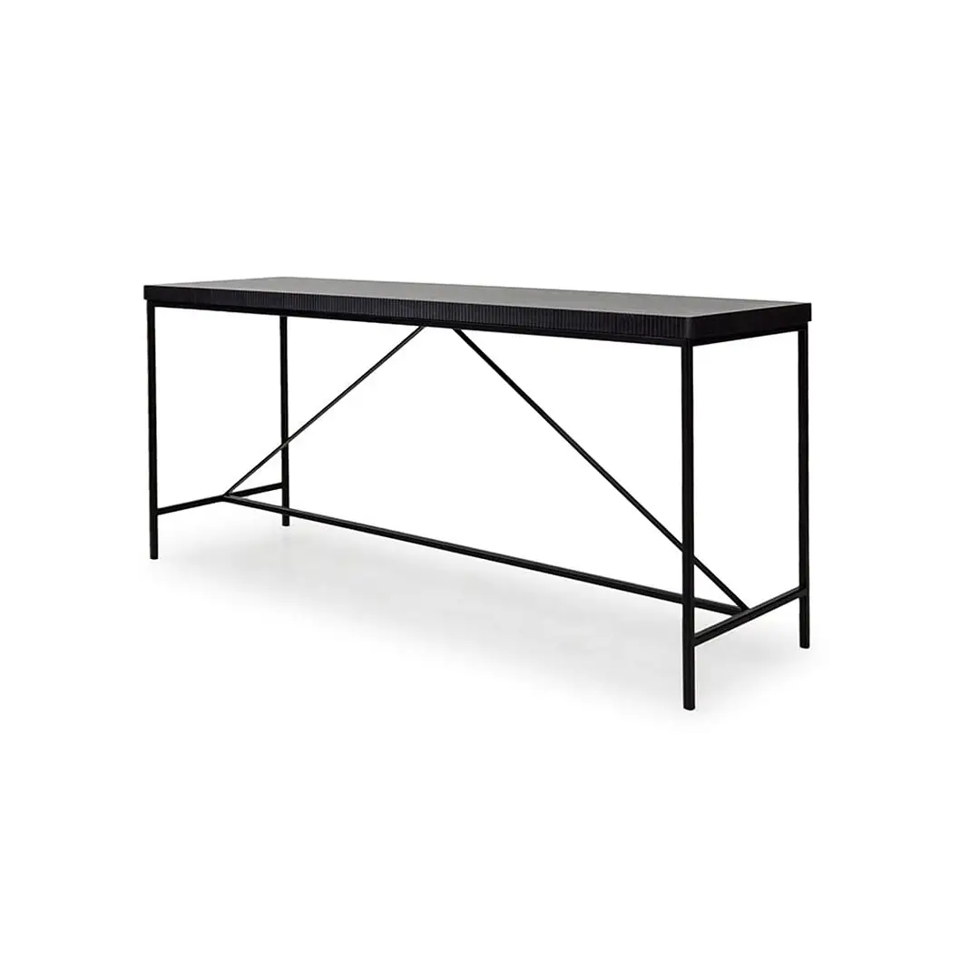 Modern black metal console table